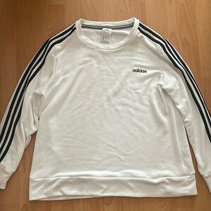 Adidas womens 3 stripe white and black sweatshirt